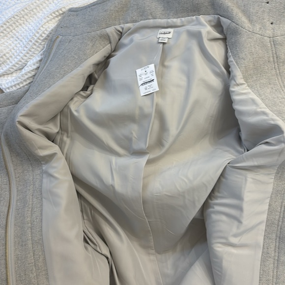 NWT J. Crew Petite Wool Blend button-neck city coat light gray BU264 - Picture 7 of 9